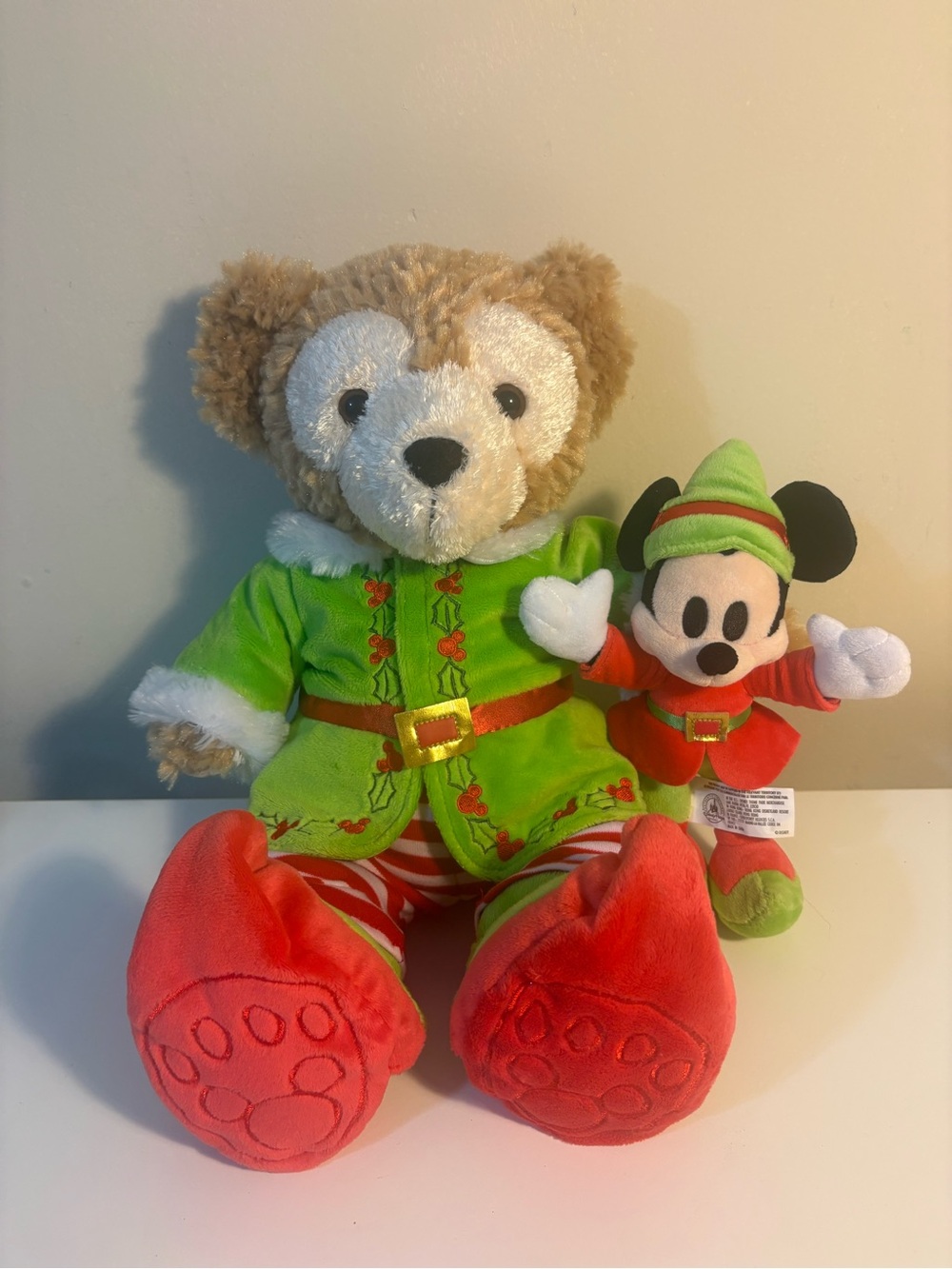 Disney Duffy Bear and Mickey Holiday Elf Plush Set